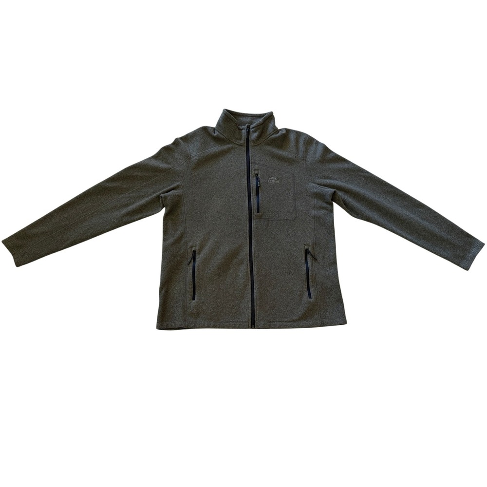 LL Bean Mens Mountain Classic Fleece Jacket Gray Full Zip Size L Reg 505090